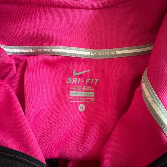 Nike Pink Dri-FIT Zip-Up Running Top, Long Sleeves Women's Size XL - Picture 7 of 9